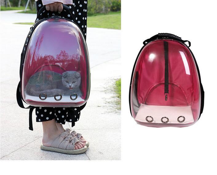 Cat Backpack Carrier Bubble Bag, Transparent Space Capsule Pet Carrier Dog Hiking Backpack, Small Dog Backpack Carrier for Cats Puppies Airline Approved Travel Carrier Outdoor Use Black