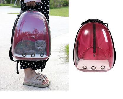 Cat Backpack Carrier Bubble Bag, Transparent Space Capsule Pet Carrier Dog Hiking Backpack, Small Dog Backpack Carrier for Cats Puppies Airline Approved Travel Carrier Outdoor Use Black