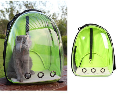 Cat Backpack Carrier Bubble Bag, Transparent Space Capsule Pet Carrier Dog Hiking Backpack, Small Dog Backpack Carrier for Cats Puppies Airline Approved Travel Carrier Outdoor Use Black