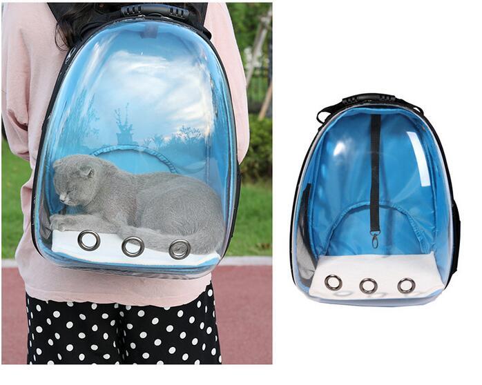 Cat Backpack Carrier Bubble Bag, Transparent Space Capsule Pet Carrier Dog Hiking Backpack, Small Dog Backpack Carrier for Cats Puppies Airline Approved Travel Carrier Outdoor Use Black