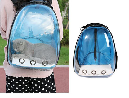 Cat Backpack Carrier Bubble Bag, Transparent Space Capsule Pet Carrier Dog Hiking Backpack, Small Dog Backpack Carrier for Cats Puppies Airline Approved Travel Carrier Outdoor Use Black