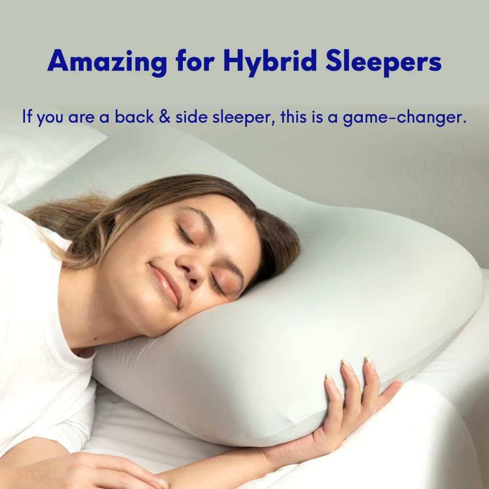 Deep Sleep Pillow, Design for Side & Back Sleepers, Orthopedic Cervical Shape Gently Cradles Head & Provides Neck Support & Shoulder Pain Relief
